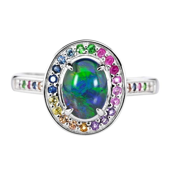 BIG STAR STERLING SILVER AUSTRALIAN OPAL RING