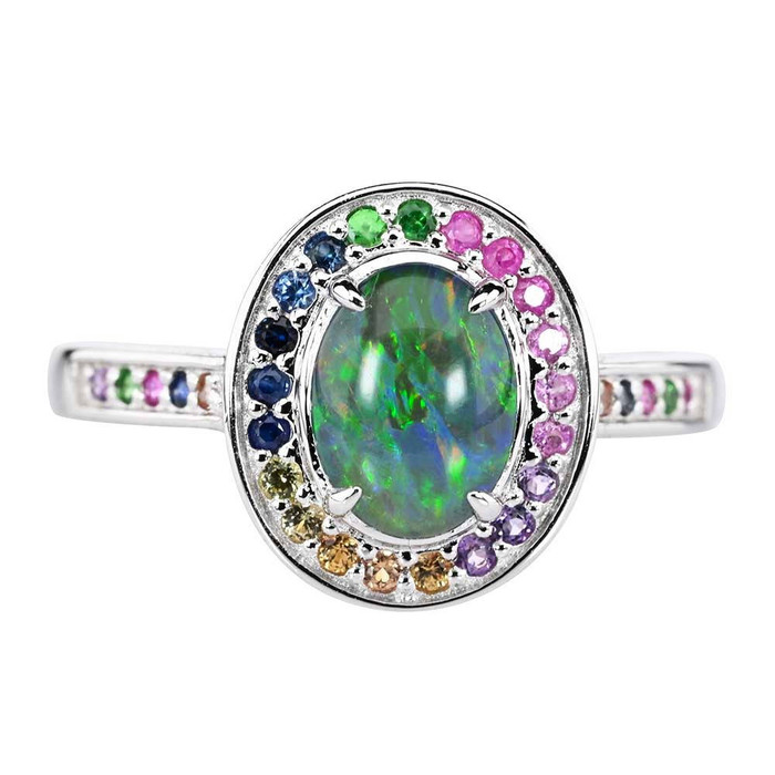 RUSH STERLING SILVER AUSTRALIAN OPAL RING