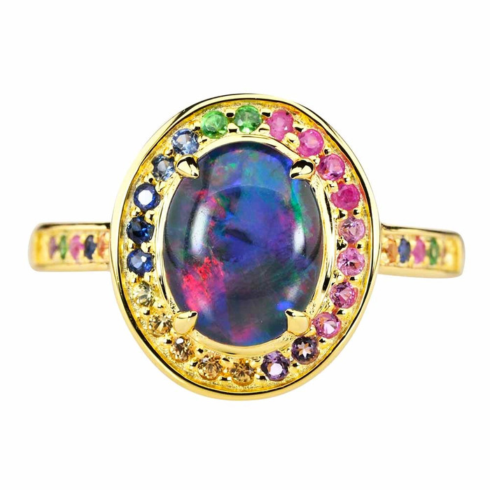 SKY FALL 18kt GOLD PLATED AUSTRALIAN OPAL RING