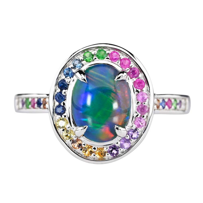 SWEET TREASURE STERLING SILVER AUSTRALIAN OPAL RING