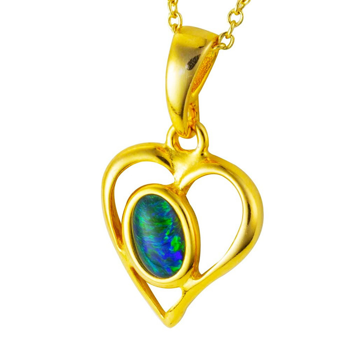 * 1 AMORE 18KT GOLD PLATED AUSTRALIAN OPAL NECKLACE