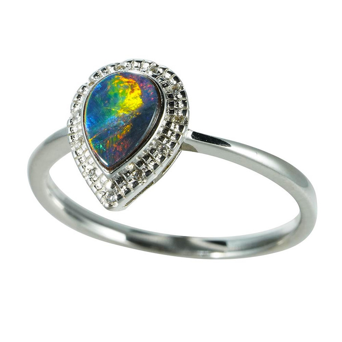 *TRIBECA STERLING SILVER AUSTRALIAN OPAL RING