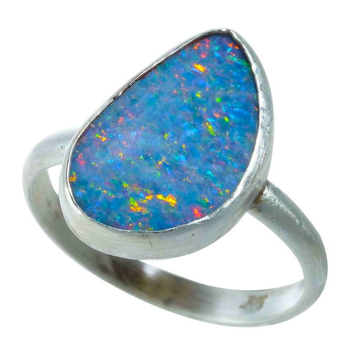 *NATURE'S INSPIRATION STERLING SILVER AUSTRALIAN OPAL RING