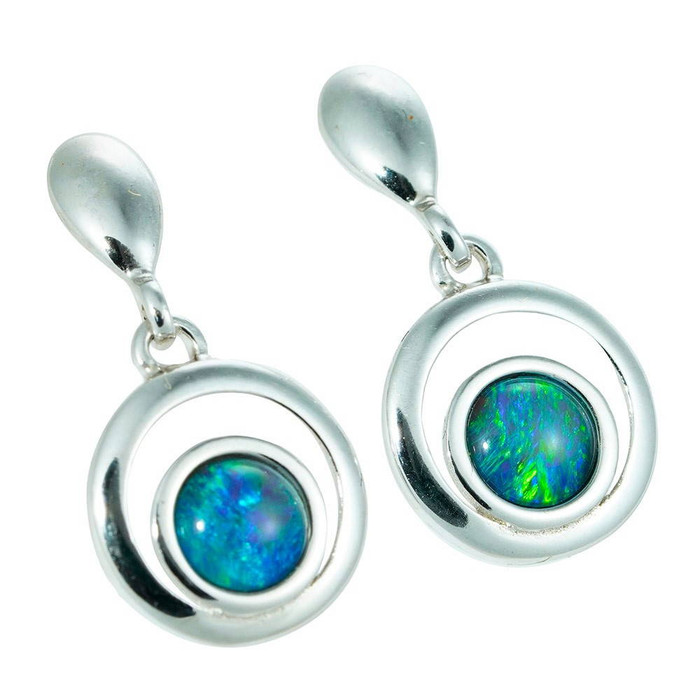 CHROMA CHIC STERLING SILVER AUSTRALIAN OPAL DROP EARRINGS