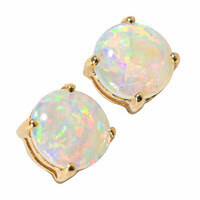 *GOLDEN GLEAM 14KT GOLD AUSTRALIAN OPAL EARRINGS