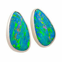 *STUDIO ART STERLING SILVER AUSTRALIAN OPAL EARRINGS