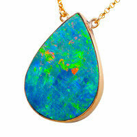 *OPULENT ORNAMENT 14kt ROSE GOLD FILLED OPAL NECKLACE