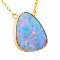 *LOVE&GEMS 14KT ROSE GOLD  FILLED AUSTRALIAN OPAL NECKLACE