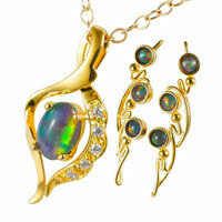 LORELAI 18KT GOLD PLATED AUSTRALIAN OPAL JEWELRY SET