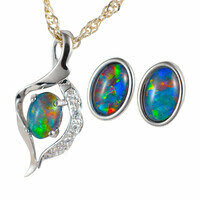 CHOOSE ME STERLING SILVER AUSTRALIAN OPAL JEWELRY SET