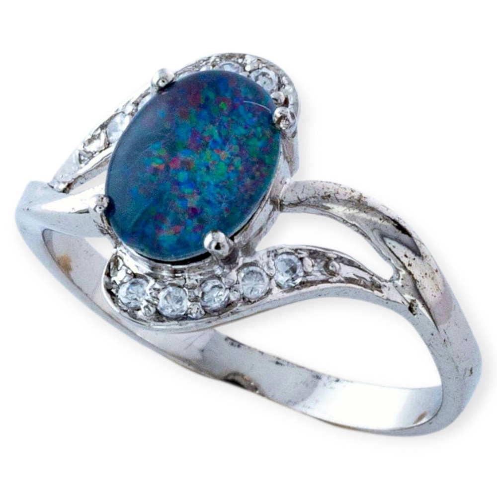 Ocean Serenity Australian Sterling Silver Opal Ring