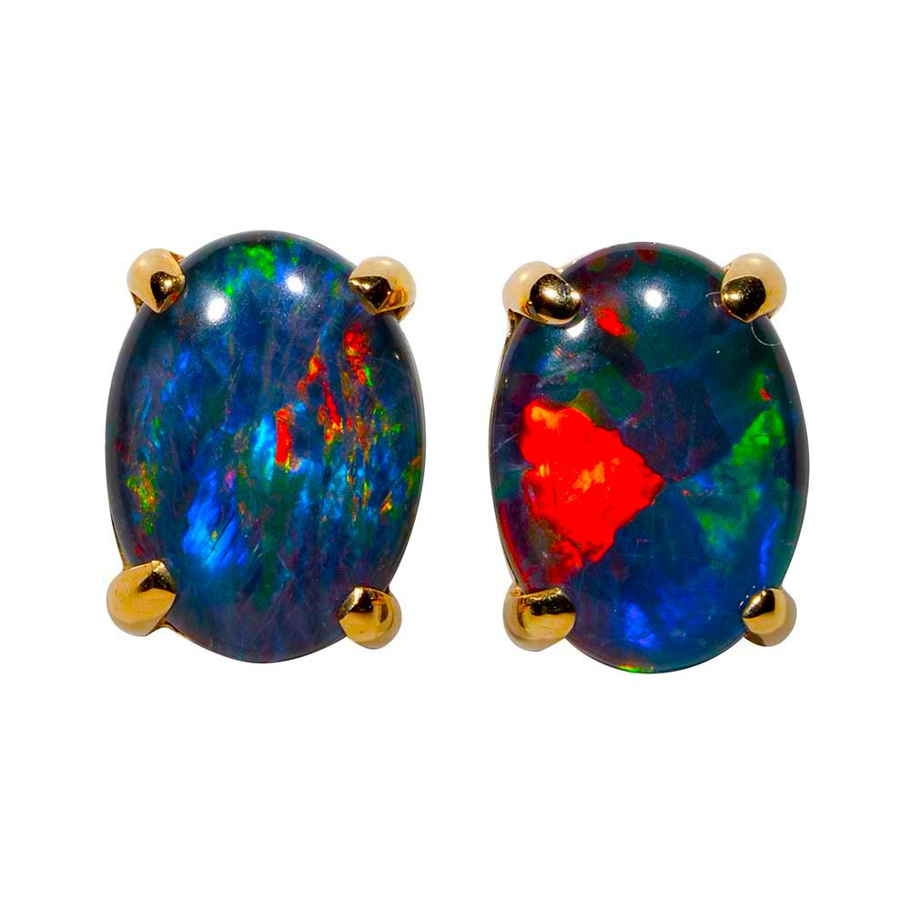 SOL BOULEVARD 14KT YELLOW GOLD AUSTRALIAN OPAL EARRINGS