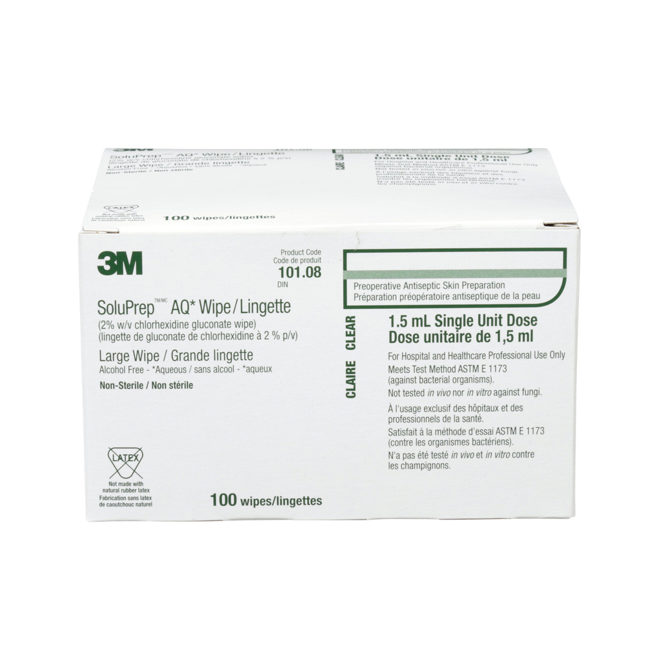 3M™ Soluprep™ AQ Wipes, Large, 2% CHG, 0% IPA, INTL, 1000 Per Case, 101.08