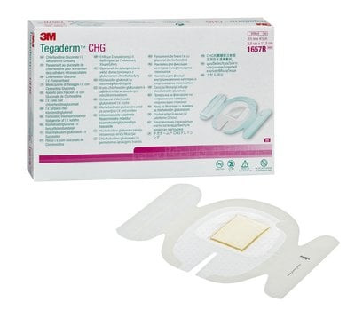 3M™ Tegaderm™ CHG IV Securement Dressing, 1657R, 11.5 cm x 8.5 cm