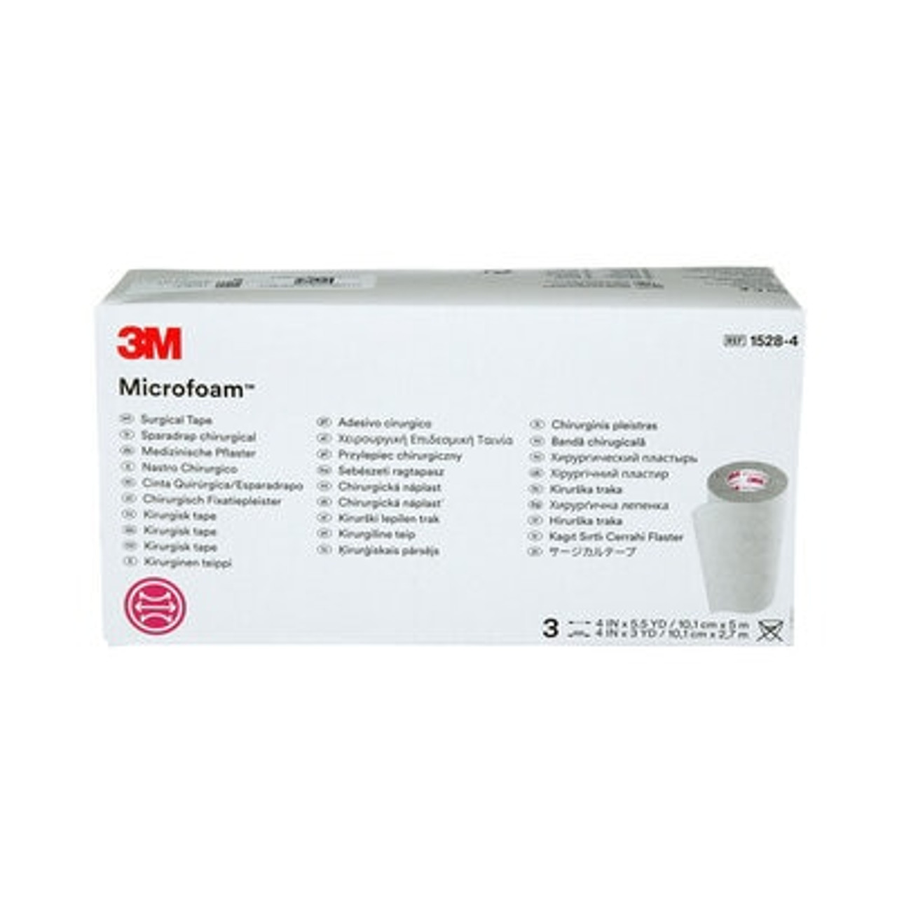 Microfoam Surgical Medical Tape, Elastic Foam Tape, 1 Inch X 5-1/2 Yards,  3M 1528-1 - Each 