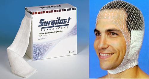 Surgilast is a tubular stretch net made of high quality material and is knitted in a continuous seamless band. Strong and highly elastic, Surgilast stretches well beyond its relaxed length and diameter and applies gentle pressure to keep bandages securely in place. Available in a broad range of sizes and easily customized, Surgilast can accommodate a wide variety of bandaging and support needs.