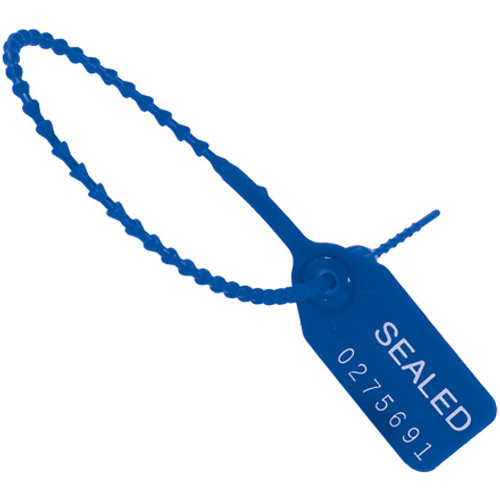 Secure Pull Seal With Numbers 7" Blue