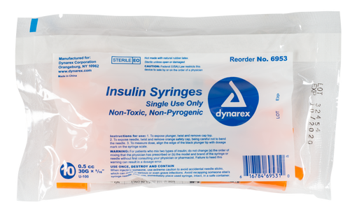 Insulin Syringe N/S - .5cc, 30G, 5/16" needle, 5/10/10/cs, insulin syringes and medical supplies canada, diabetic supplies and insulin syringes