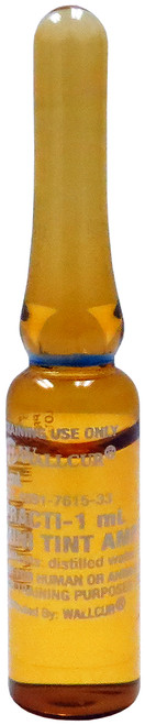 The Practi-1 mL Mini Tint Amp, for clinical training, contains 1 mL of distilled water in an amber tinted glass to simulate light sensitive medications. Your students will learn how to accurately open, calculate, aspirate, and measure small and often hard to see solutions. Wallcur ampules are chemically scored for ease of use and to accurately simulate those found in hospitals and clinics. Perfect for manikins and other injection aids such as the Practi-Injecta Pad.