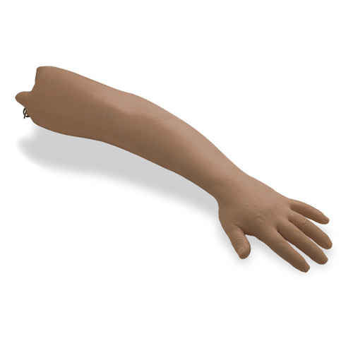 Features the realistic appearance and performance necessary to provide ideal practice for trainees or patients
Valuable training aid is easy to set up and use to demonstrate preparing the patient's arm for hemodialysis
Established fistula is accessible and the system can be pressurized with artificial blood so that there is an actual flashback when a needle is introduced
Artificial blood approximates the pale shades usually common in dialysis patients
Easily maintained
Replaceable skin and vascular system
Includes one pint Life/form® arterial blood, syringes with needles, two fluid supply bags, instruction manual, and soft carry case
Fluid supply stand not included
5-year warranty
