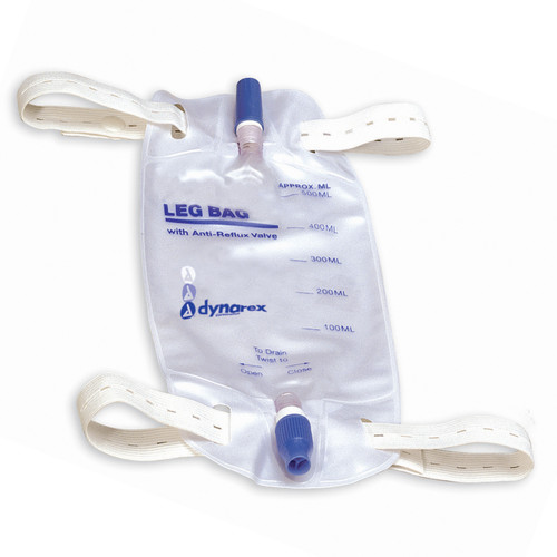 Dynarex Urinary Leg Bags are constructed of soft comfortable vinyl providing optimum performance and comfort. Each Urinary Leg Bag features twist valves that provide simple non-drip closure and an anti-reflux valve preventing urine backflow.