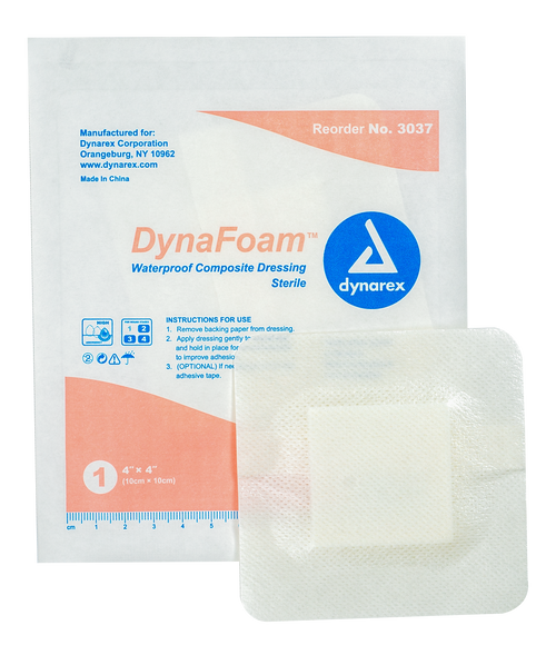 A sterile, waterproof adhesive foam that provides a warm moist healing environment. The multi-layer design helps protect and prevent bacterial contamination while promoting healing.



DynaFoam Waterproof Bordered Foam dressing is a multi-layered waterproof dressing that provides a sterile, warm, moist healing environment. The waterproof top layer protects the wound from any outside liquids that may cause infection, while the inner foam layer absorbs drainage and the low-adherent contact layer helps protect the wound bed. It has an adhesive border that is gentle on skin.