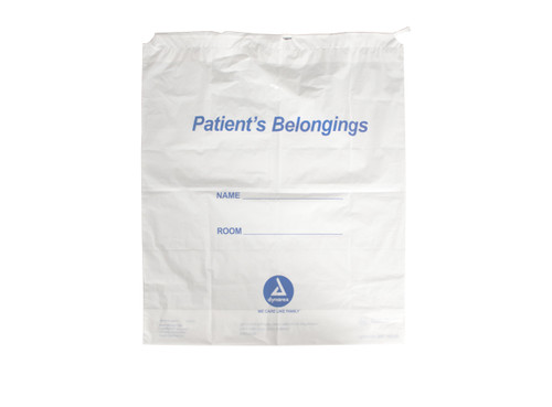 Patient Belonging Bag - Drawstring 16" x 18" x 4" White