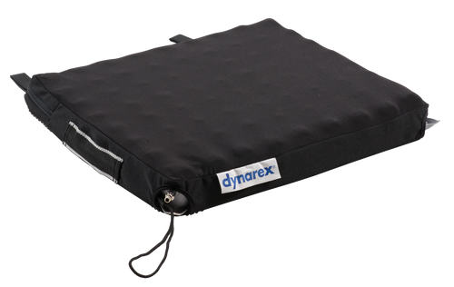 The Dynarex Ever-Soft Air Cushions offer prevention and treatment of pressure wounds. The two and four-inch soft air cells allow for deep immersion providing excellent pressure redistribution across the seating surface, for tissue protection and management. The low-shear cover is also inclusive of a non-skid bottom for durability, as well as, an adjustable locking straps securing the cushion to the wheelchair for added stability.