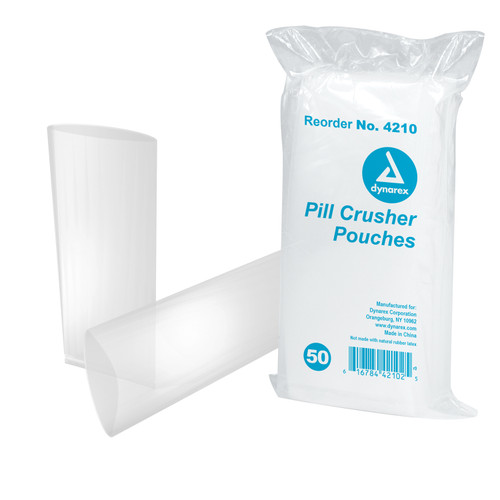 The Dynarex Pill Crusher Pouches help eliminate cross-contamination by providing a barrier between pills and crusher machines. These pouches also allow for easy clean up and safely contain pills during the crushing process.