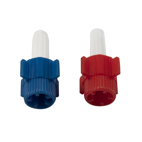 The Dynarex Dead End Caps are non-vented sterile caps which prevent infection by closing the blue and red ports after dialysis. Each cap feature wins to allowing for a better grip and better control.