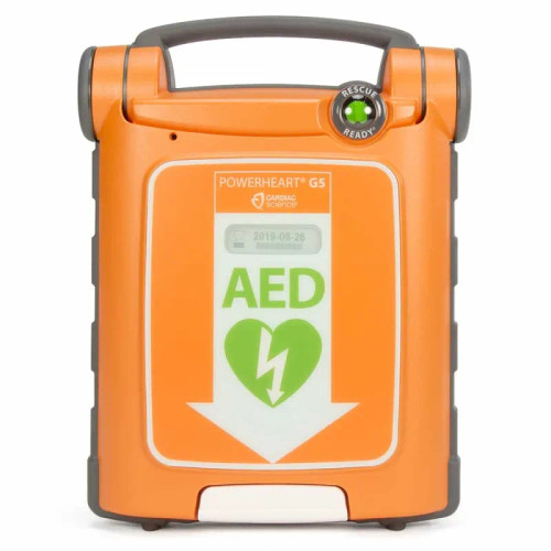 Cardiac Science Powerheart G5 automated external defibrillator (AED) provides a powerful combination of features that help rescuers save lives of sudden cardiac arrest (SCA) victims.