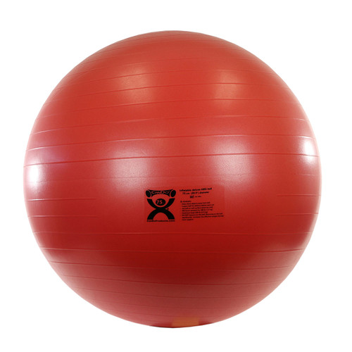 The Cando Deluxe Anti-Burst Exercise balls are made with a vinyl that is specially formulated to release air slowly if a sharp object like a pen or pencil accidentally punctures the ball. Non-slip surface is ribbed for extra security. Weight capacity 600 lbs (272kg). Phthalate free 6P