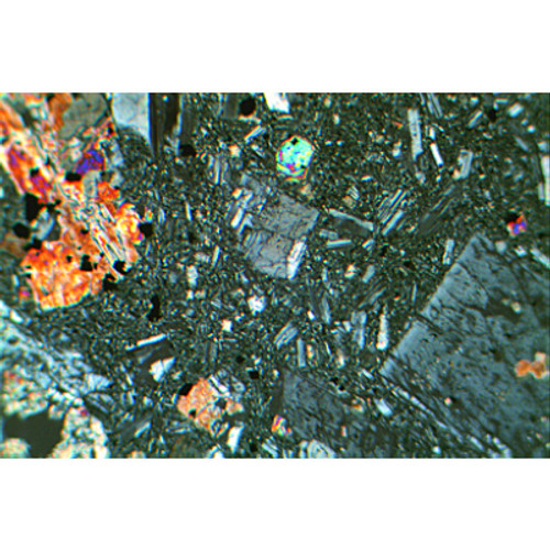 Selected rocks and minerals are ground and polished to a thickness of 20 – 30 μm. The preparations are mounted with Canada balsam on slides of 45x30 mm. In order to identify forms, colours, refractions and fossil inclusions, the slides can be observed with any normal microscope in transmitting light. Additional information is obtained by using microscopes with polarized-light equipment.