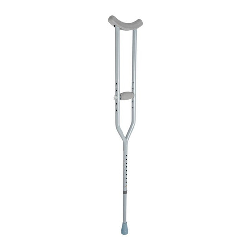 Dynarex Bari+Max Bariatric HD Steel Crutches are premium-quality mobility aids designed to provide optimal support for larger users. The Crutch is equipped with slip-resistant rubber tips for added stability. Cushioned underarm pads help to provide optimal comfort. Tool-free hand grips are easy to adjust to ensure a proper fit. The Crutch features tool-free height adjustments in 1-inch increments to suit a wide range of individuals.