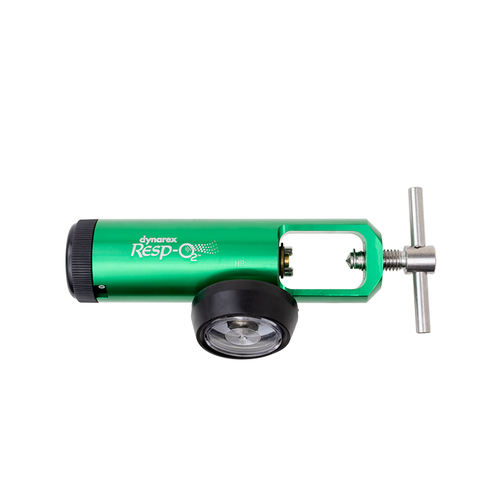 The Dynarex Resp-O2™ oxygen flow regulator is designed to deliver oxygen to respiratory patients at adjustable flow-rate levels for easy customization and ideal oxygen output. The oxygen regulator is constructed with a solid, rust-proof brass core and anodized aluminum body—with brass sleeves encasing key component parts for added safety and reliability. A clearly marked dial makes flow-rates easy to read and single-selector knob lets you adjust flow rates smoothly and seamlessly.