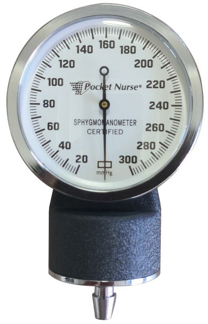 Standard aneroid gauge helps provide accurate blood pressure readings
No-stop pin action for visual calibration check and added accuracy
Deisgned for two-tube blood pressure cuffs, such as 02-20-5356-ADLT
Latex free