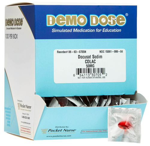 Therapeutic Classification: Laxative Type: Capsules Dosage: 50 mg, Demo Dose® Docusat Sodim (Colac) (For Training Purposes Only)