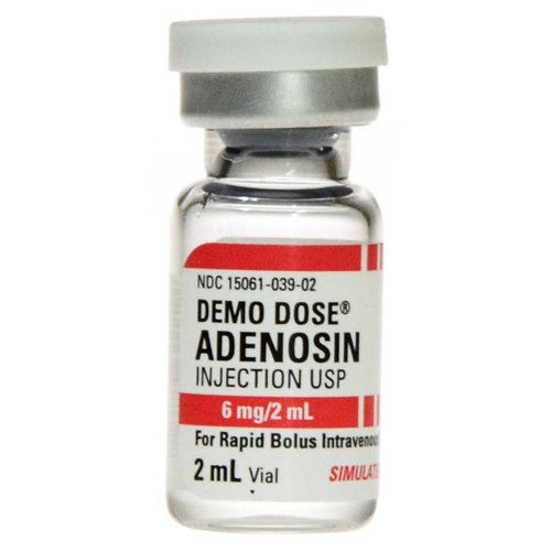 Demo Dose® Adenosin (Adenocrd) 6mg/2mL 2mL (For Training Purposes Only), Therapeutic Class: Antiarrhythmic Volume: 2 mL Strength: 6 mg/2 mL