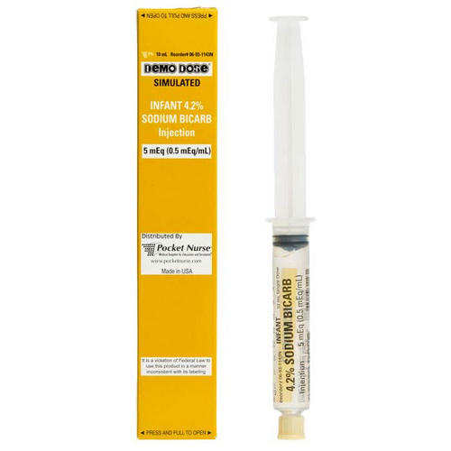 Therapeutic Classification: Antacid Volume: 10mL Strength: 0.5mEq/mL, Demo Dose® Sodim Bicarbonat 4.2% Infant Injection (For Training Purposes Only), medical supplies Canada