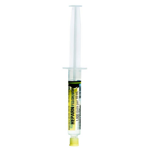 Demo Dose® Heparn Lock Flush, 10mL (For Training Purposes Only), Non-sterile Latex-free Prefilled syringe; contains water For Heparn lock flush only Therapeutic Class: Anticoagulant Volume: 10mL Strength: 1,000 units/10mL