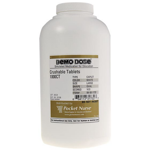 Teach administration of crushed pills. When patients can't swallow a tablet, crushing it can make it easy to blend into food or drink, or it can be mixed into compounding cream.

Dissolves quickly in water
1000/Bottle