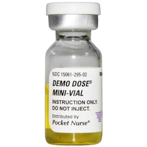Simulate the preparation of intradermal and immunization injections. Tinted yellow Volume: 2 mL, Demo Dose® Mini Vial 2mL (For Training Purposes Only)