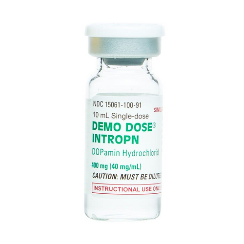 Demo Dose® Intropn DOPamin HCI 40mg/mL 10mL (For Training Purposes Only), Therapeutic Class: Vasopressor Volume: 10 mL Strength: 40 mg/mL
