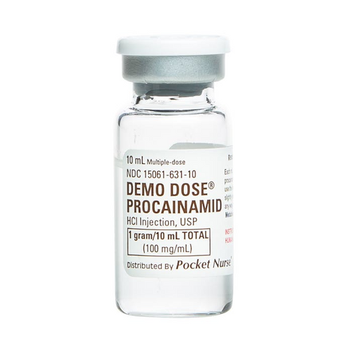 Demo Dose® Procainamid Procn 100 mg mL/10mL (For Training Purposes Only), Therapeutic Class: Antiarrhythmic Volume: 10 mL Strength: 100 mg/mL