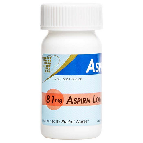 Teach the proper administration of this salicytate. Used to treat pain, and reduce fever or inflammation. It is sometimes used to treat or prevent heart attacks, strokes, and chest pain (angina).