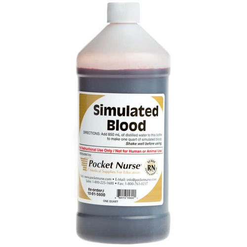 Teach students how to safely handle blood products with simulated blood. This product does NOT contain any real blood products/components.