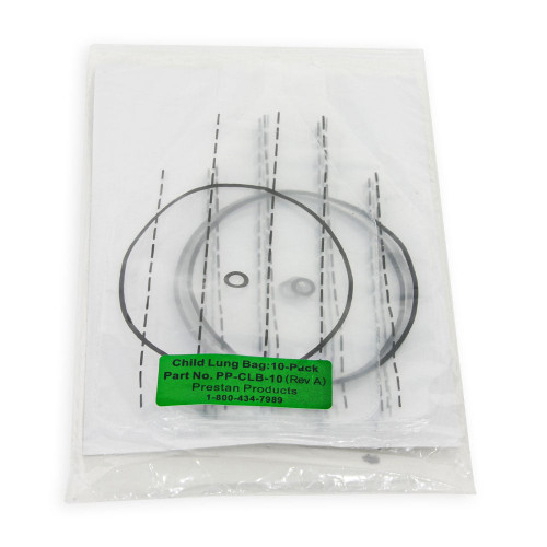 Professional Child Replacement Manikin Lung Bags by PRESTAN Products. 50-Pack. Not made with natural rubber latex.

Please note: The lung bags are designed with a hole in the neck of the lung bag to allow air to escape after the lung bag has been inflated. This facilitates the collapse of the lung bag before another breath is administered.
Alternate Part Number(s): PP-CLB-10, PP-CLB-50