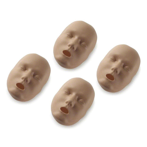 Replacement dark face skins for the PRESTAN Professional Dark Skin Adult Manikin. 4 per package. Not made with natural rubber latex.