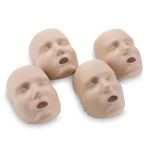 Replacement medium face skins for the PRESTAN Professional Medium Skin Adult Manikin. 4 per package. Not made with natural rubber latex.