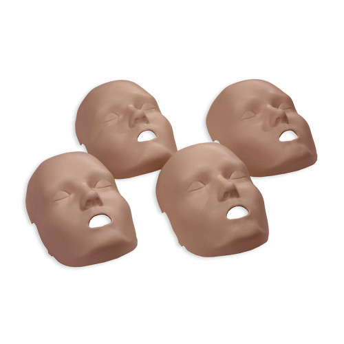 Replacement face skins for the PRESTAN Professional Child Dark Skin Manikin. 4 per package. Not made with natural rubber latex.